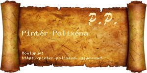 Pintér Polixéna névjegykártya